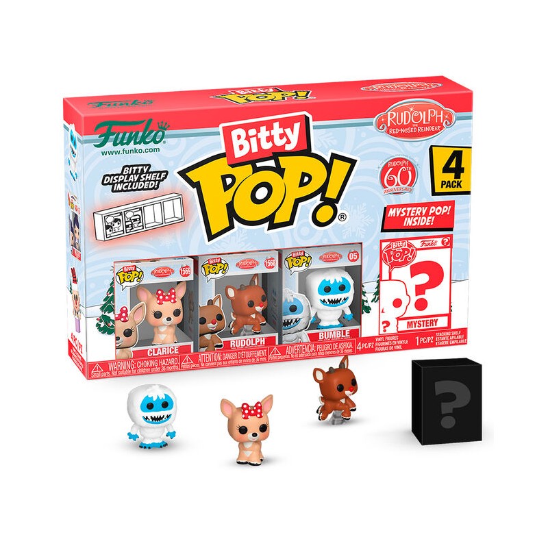 Blister 4 figuras Bitty POP Rudolph Red Nosed Reindeer Rudolph Clarice