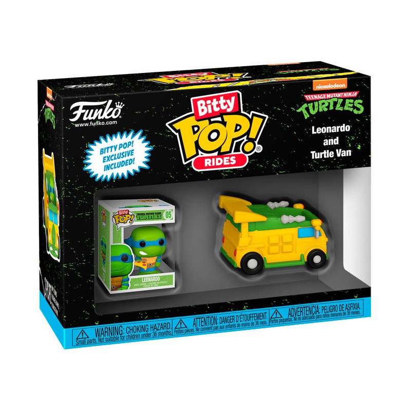 Figura Bitty POP Ride Tortugas Ninja Leonardo and Turtle Van