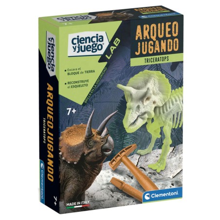 Juego Arqueojugando Triceratops fosforescente