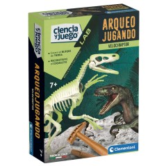 Juego Arqueojugando Velociraptor fosforescente