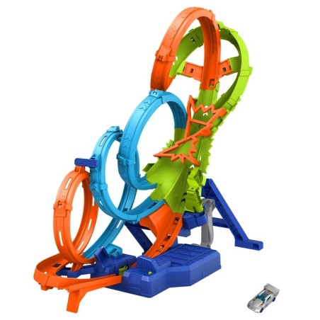 Pista Colision 4 Loopings Hot Wheels Action