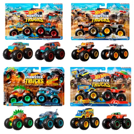 Blister 2 coches Demolicion Monster Trucks Hot Wheels surtido