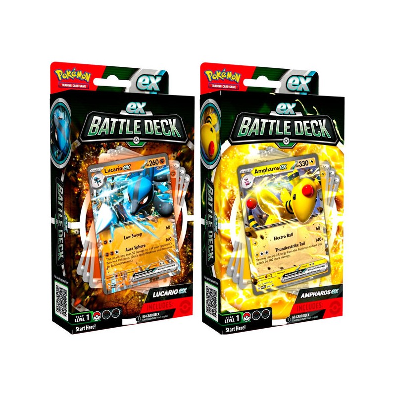 Juego cartas coleccionables Ampharos & Lucario Ex Battle Deck Pokemon ingles surtido