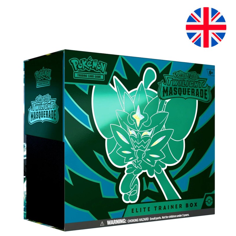 Estuche juego cartas coleccionables Elite Trainer Masquerade Twilight Scarlet & Violet Pokemon ingles