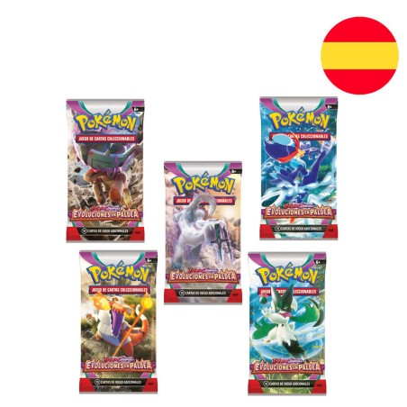 Sobre juego cartas coleccionables Evoluciones en Paldea Pokemon surtido español