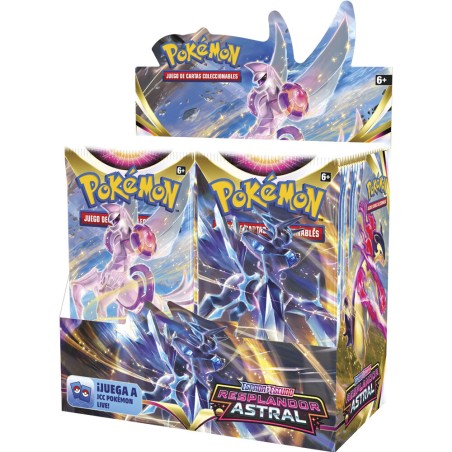 Expositor 36 sobres Cartas Espada y Escudo 10 Resplandor Astral Pokemon Español