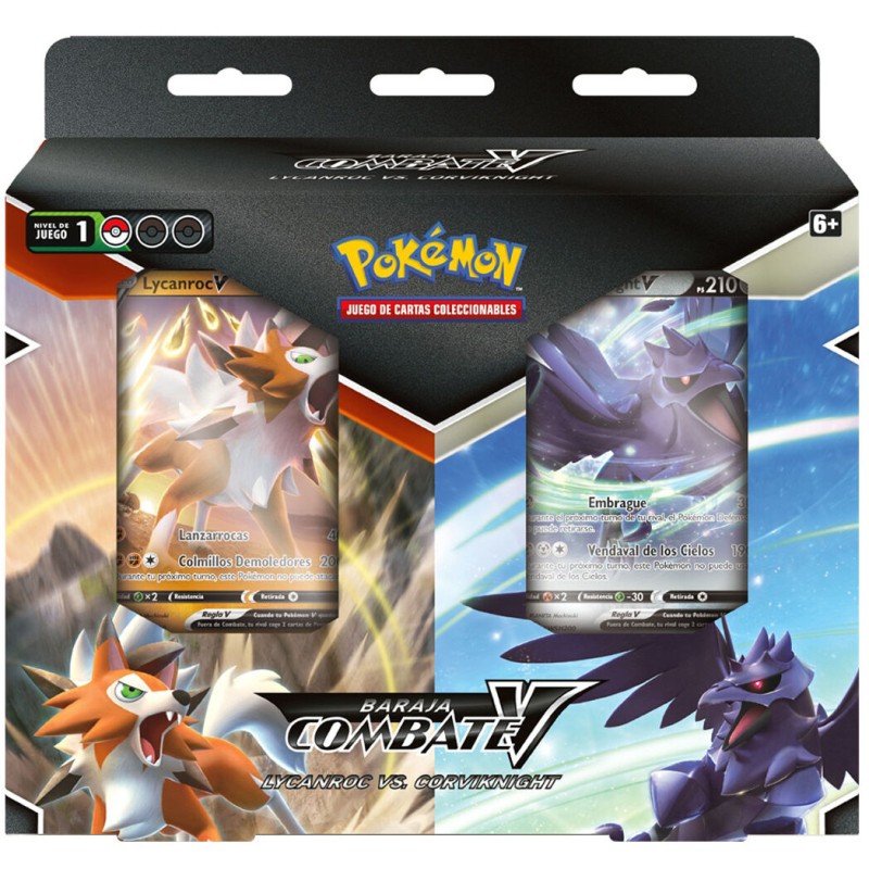 Blister 2 barajas cartas Battle Deck Bundle Lycanroc VS Corviknight Pokemon Español