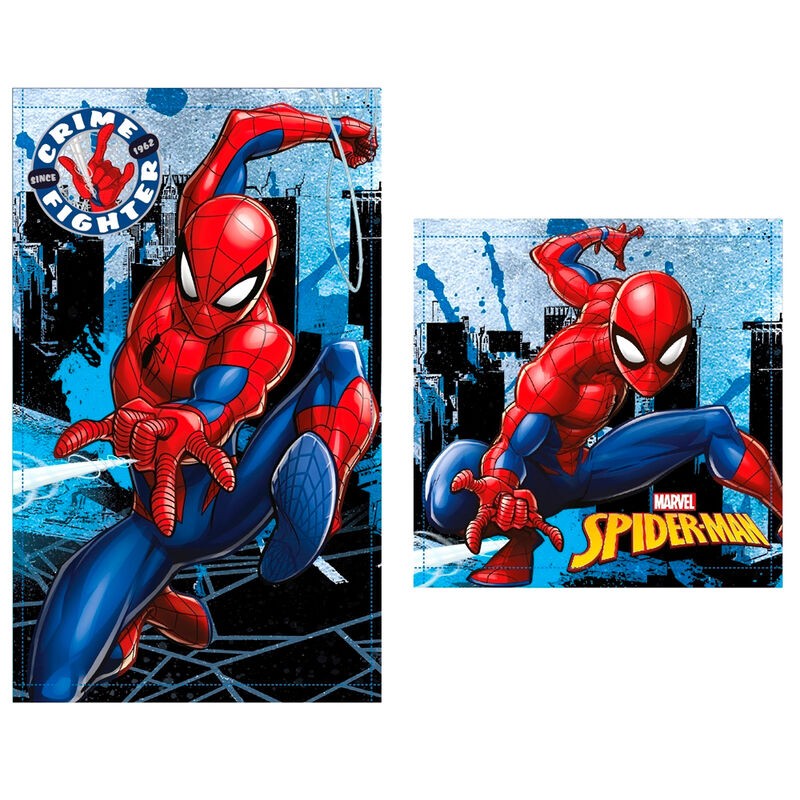 Set 2 toallas baÃ’o Spiderman Marvel algodon