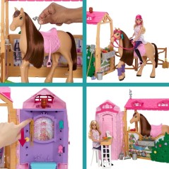 Muñeca Barbie con caballo y establo Barbie