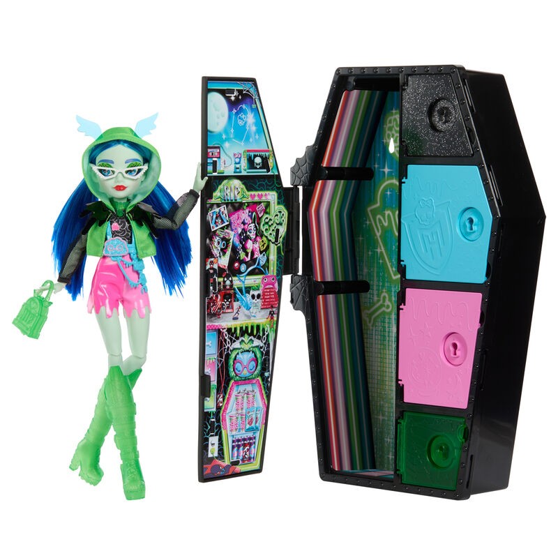 Muñeca Ghoulia Skullmate Secrets Neon Frights Monster High 25cm