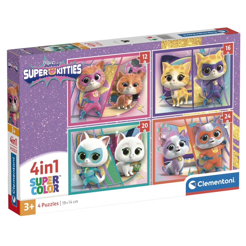 Puzzle SuperKitties Disney 12-16-20-24pzs