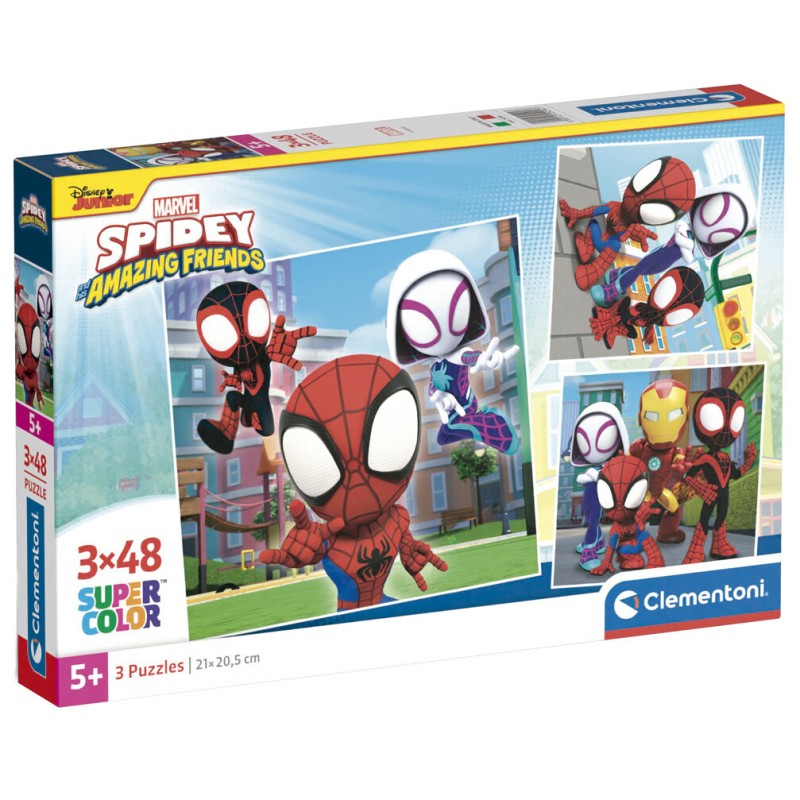 Puzzle Spidey and His Amazing Friends Marvel 3x48pzs