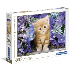 Puzzle Gato Rubio con Flores 500pzs