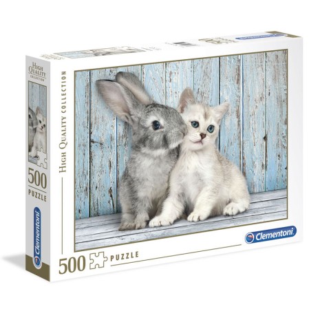 Puzzle Gato y Conejo 500pzs