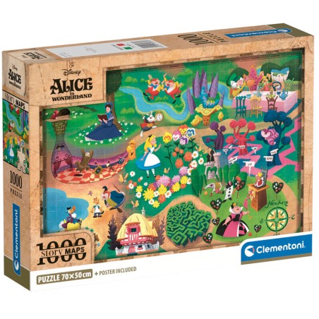 Puzzle Mapa Alicia en el Pais de las Maravillas Disney 1000pzs