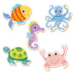 Puzzle Animales Acuaticos 2-5pzs