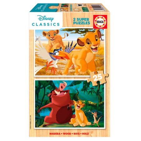 Puzzle El Rey Leon Disney madera 2x25pzs