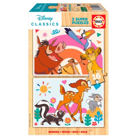 Puzzle Animals Disney madera 2x16pzs