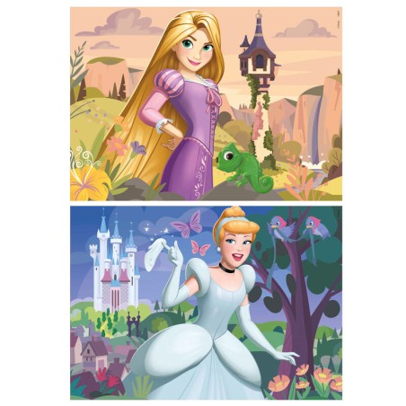 Puzzle Rapunzel + Cenicienta Princesas Disney 2x48pzs