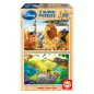 Puzzle El Rey Leon + El Libro de la Selva Animal Friends Disney madera 2x50pzs