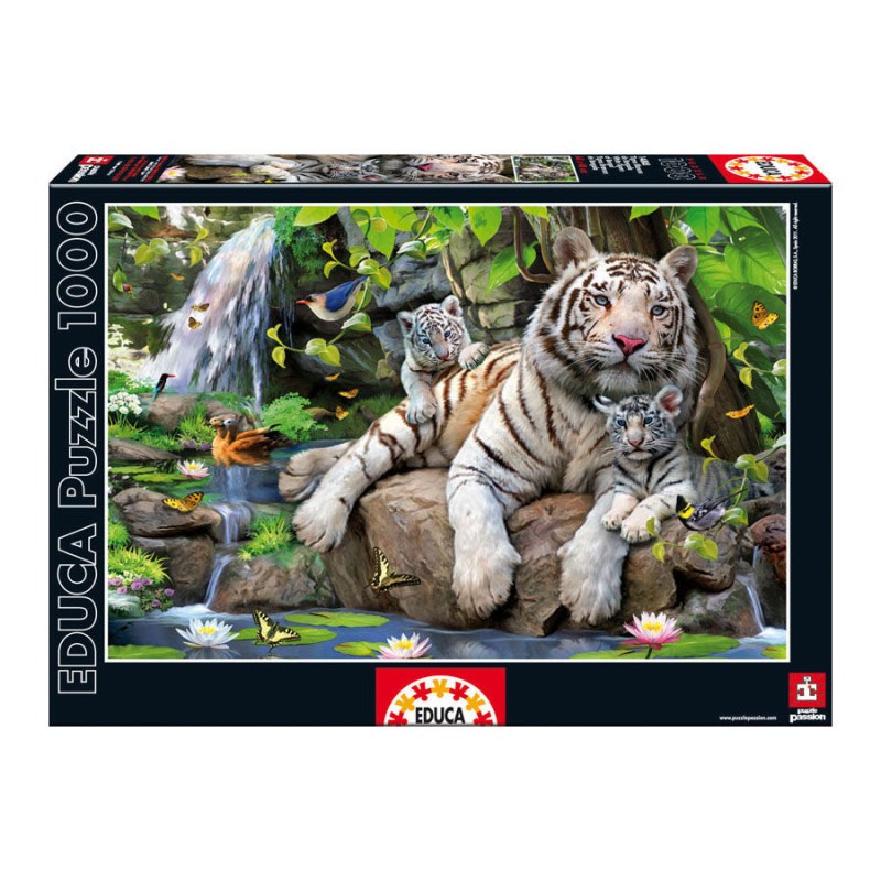 Puzzle Tigre Blancos de Bengala 1000pzs