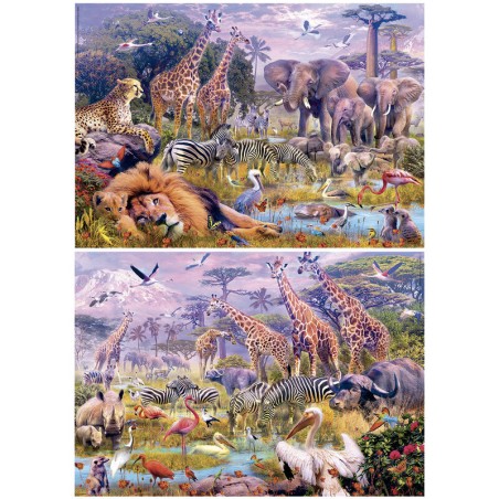 Puzzle Animales Salvajes 2x100pzs