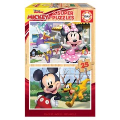 Puzzle Mickey and Friends Disney madera 2x25pzs