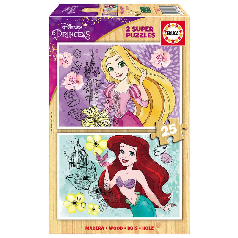 Puzzle Ariel + Rapunzel Disney 2x25pzs