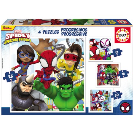 Puzzle Spidey Amazing Friends Marvel 12-16-20-25pzs