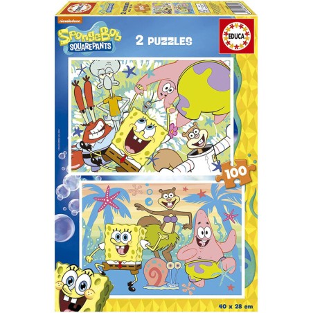 Puzzle Bob Esponja 2x100pzs