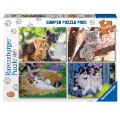 Puzzle Pequeños Gatos 4x100pzs