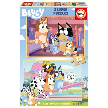 Puzzle Bluey madera 2x25pzs