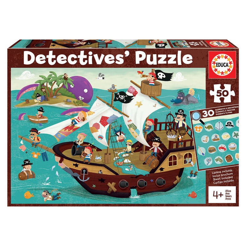 Puzzle Detectives Barco Pirata 50pzs