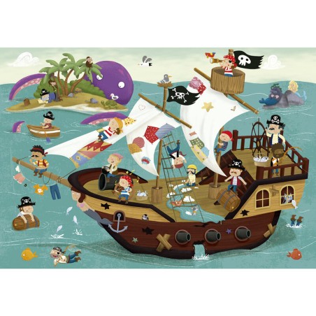 Puzzle Detectives Barco Pirata 50pzs