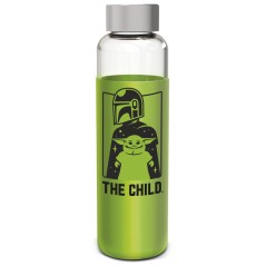 Botella cristal Yoda The Child The Mandalorian Star Wars funda silicona 585ml