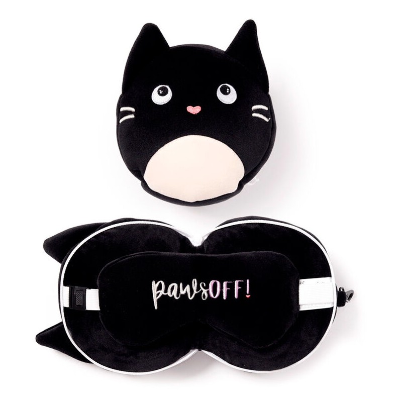 Almohada viaje antifaz Gato Feline Fine Relaxeazzz