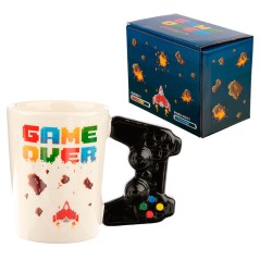 Taza asa 3D Mando Videojuego Pixel Game Over