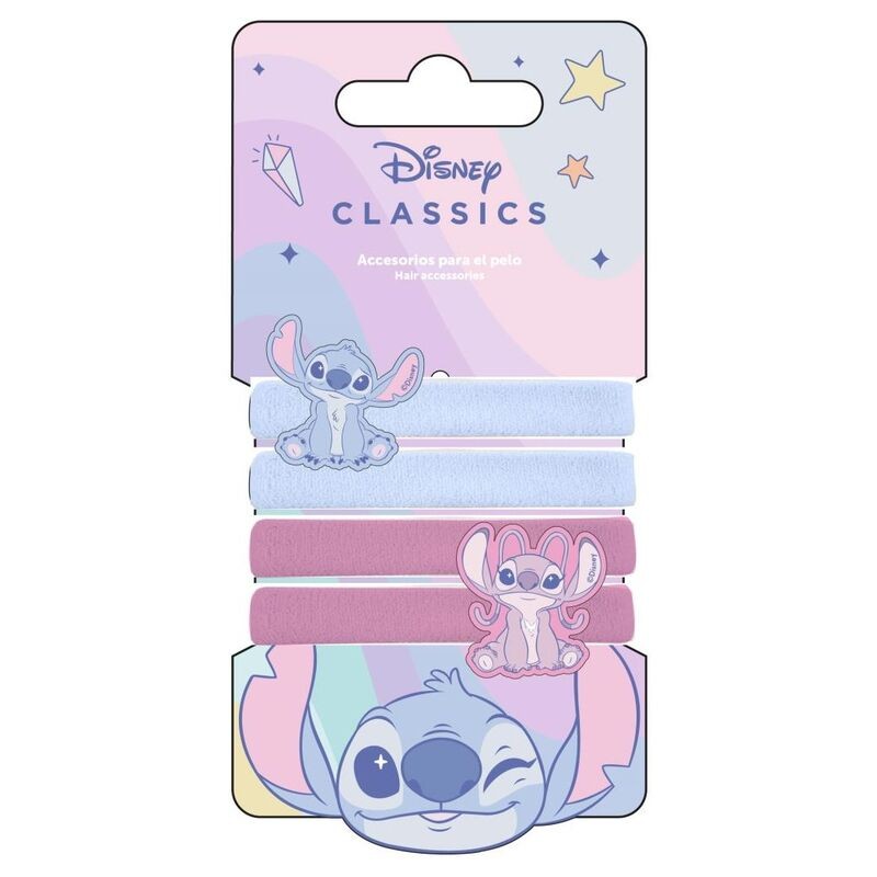 Blister 4 coleteros Angel & Stitch Disney