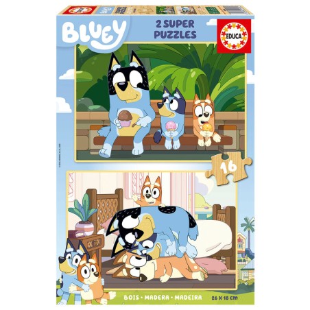 Puzzle Bluey madera 2x16pzs