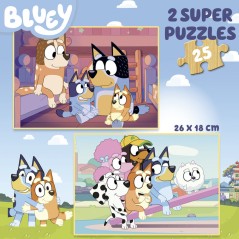 Puzzle Bluey madera 2x25pzs