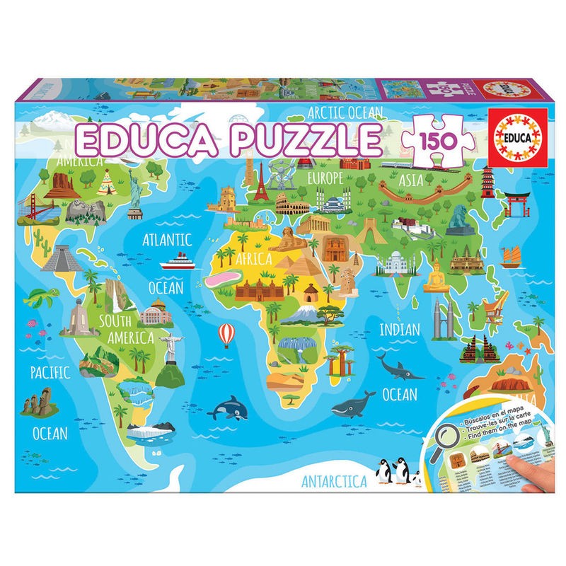 Puzzle Mapamundi Monumentos 150pzs