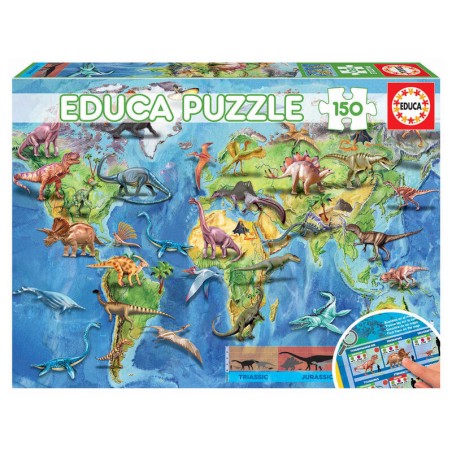 Puzzle Mapamundi Dinosaurios 150pzs