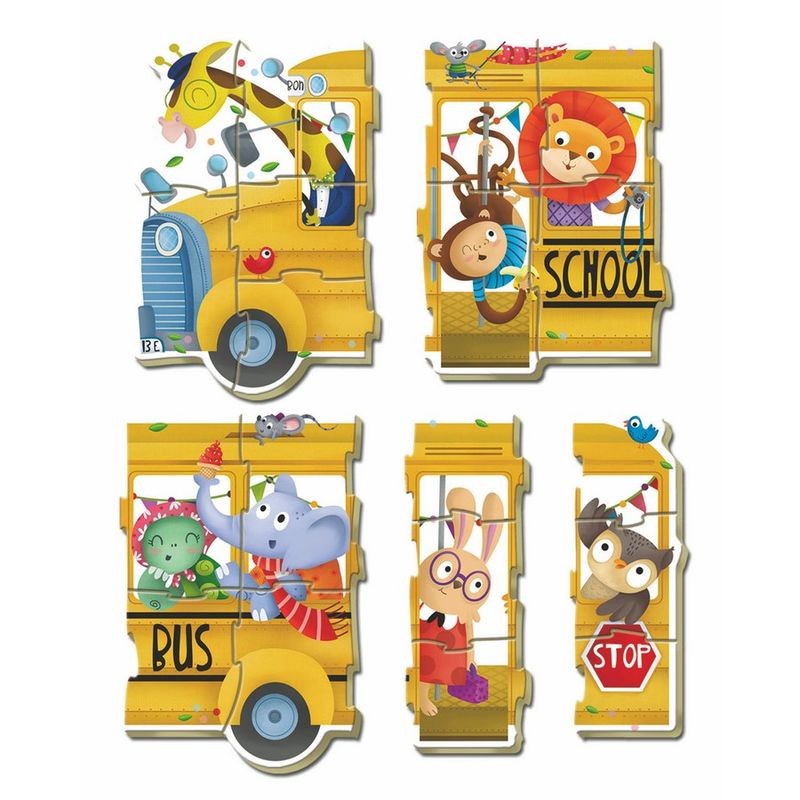 Puzzle School Bus 2-5pzs