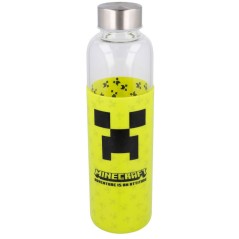 Botella cristal Minecraft funda silicona 585ml