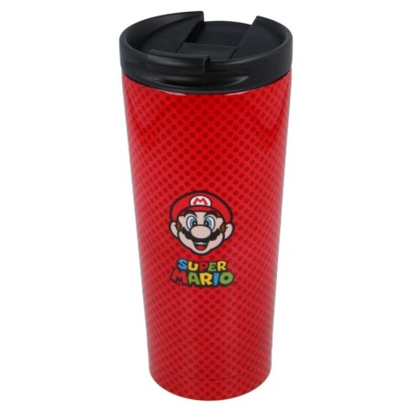 Vaso cafe acero inoxidable Super Mario Bros Nintendo 425ml