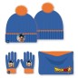 Conjunto gorro guantes braga cuello Goku Dragon Ball Super infantil