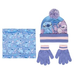 Conjunto Infantil gorro guantes braga cuello Stitch Disney