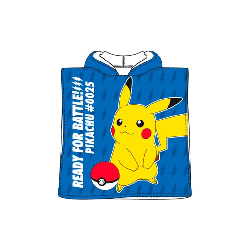 Poncho toalla Pikachu Pokemon microfibra