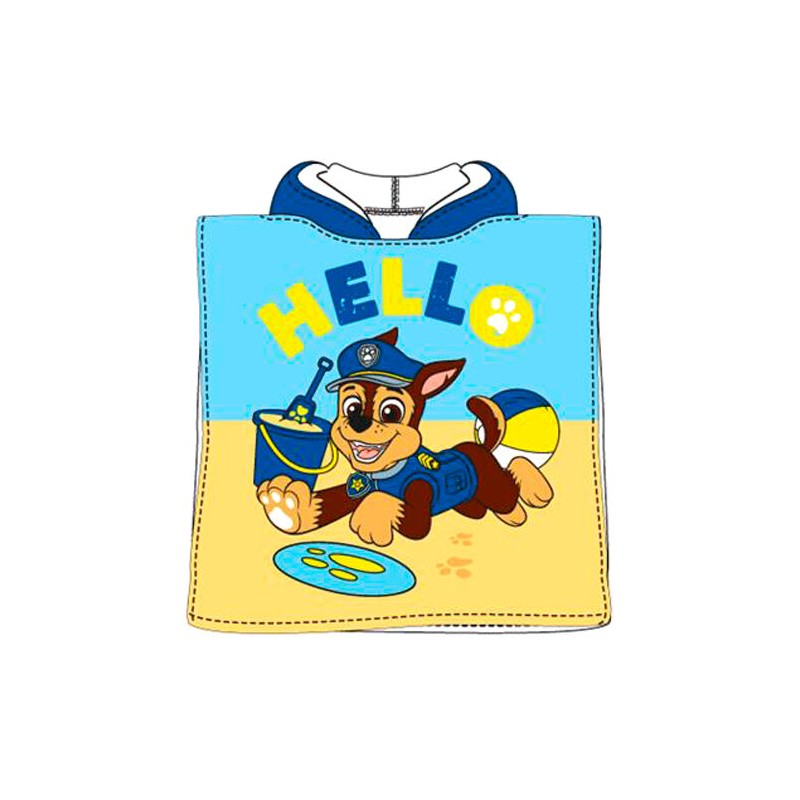 Poncho toalla Patrulla Canina Paw Patrol microfibra