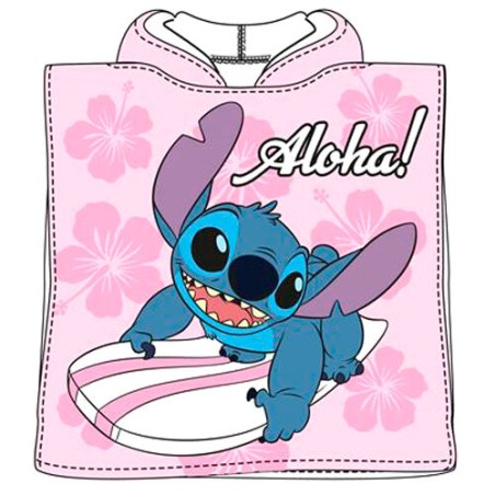 Poncho toalla Stitch Disney microfibra